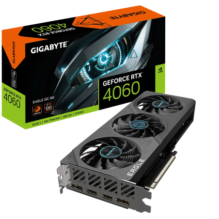 Tarjeta de Video Gigabyte GeForce RTX 4060 EAGLE OC 8G [GV-N4060EAGLE OC-8GD]
